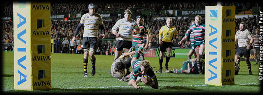 Leicester Tigers v London Wasps Twelvetrees try